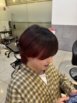 ヘアーメイク アテナ(Hair Make ATENA)&nbsp;【ワインレッド×グラデーションカラー×ラウンドマッシュ】