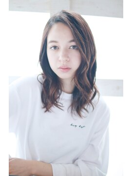 ゴッドハンド 横浜店 かきあげバングのゆるミックスカール◎30代40代50代60代