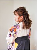 袴着付け×ハーフアップ
