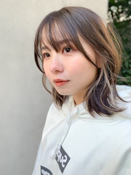 ナイン(nine) 【吉祥寺/荻野元気】ミディアムボブ 外ハネ イヤリングカラー