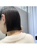 切りっぱなしボブ×ダークグレージュ