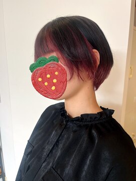 サラビューティーサイト 志免店(SARA Beauty Sight) 【あんstyle】ショートのインナーストロベリーレッド！