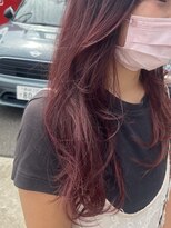 ムーンヘアホーム(MOON hair home)&nbsp;カシスピンク×ロングレイヤー