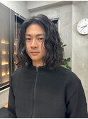 メンズロング、メンズボブ、スパイラルパーマ、ロン毛男子