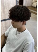 ツイストスパイラルパーマツーブロック刈り上げ