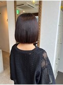 大人ボブ大人ショートボブミニボブ前髪なしオリーブグレージュ