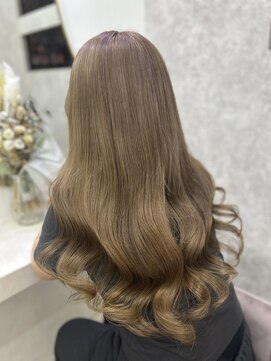 ラビス(Lovis) くびれヘア/アプリコットオレンジ/ハイライトカラー/夏/縮毛矯正