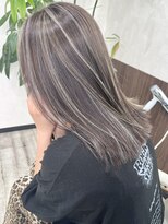 ベルヘアーデザイン 堺東(Belle hair Design)&nbsp;ハイライト切りっぱなしイルミナカラーグレージュ20代30代40代