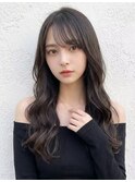 透明感ラテグレージュ/韓国風コテ巻きロング/ワンホンロング