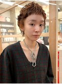 ブリーチカラー×オレンジベージュ◎30代40代×ベリーショート