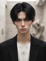 メンズサロン サンド 横浜(Men's salon sand) 黒髪マッシュセンターパート