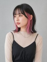 トリニティ(trinity) インナーカラー・イヤリングカラー・ピンク・シースルーバング