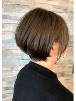 ヘアーサロン モンクール(hairsalon mon'coeur) 『 オリーブベージュ☆　丸みショートボブ　赤味無しカラー 』