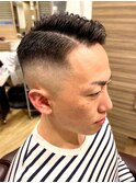 グラデーション◎七三フェードツーブロック爽やか刈り上げ
