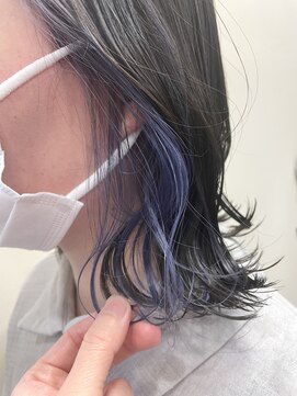 オウルヘアー(Owl hair) イヤリングカラー/ブルーラベンダー/ミディアムボブ