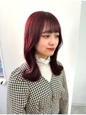 ワインレッド/顔まわりレイヤー