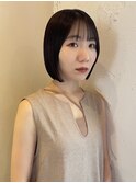 黒髪ボブぱっつん前髪ボブミニボブ切りっぱなしボブ