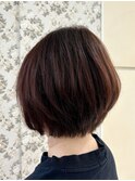 30代40代50代／大人ボブ/ピンクベージュカラー/白髪ぼかしカラー