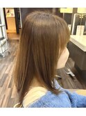 ミディアム小顔フェイスレイヤーカット美シルエットストレート