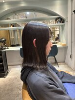ロンド シャルム 吉祥寺(Lond charme)&nbsp;外ハネボブ美髪ワイドバングミディアム縮毛矯正韓国 イメチェン