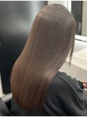 ロングヘアー上品ブラウンカラー上級髪質改善　赤坂見附
