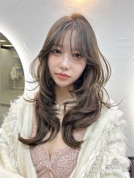 レイヤーカット/ハッシュカット/シアーベージュ