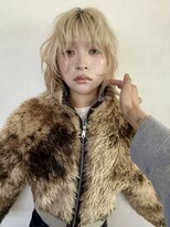 ヒビヲ 天神警固(HIBIO) レイヤーカットケアブリーチダブルカラーミルクティーベージュ