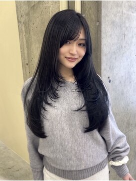 ジェム リット(GEM lit) 艶ブラック/似合わせレイヤーカット/透明感カラー/艶カラー/暗髪