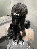 ねじりハーフアップ