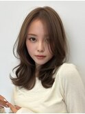 レイヤーカット/ブリーチなしダブルカラー/ベージュ