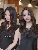 ヴィヴィッド オモテサンドウ(ViViD omotesando)&nbsp;ロングレイヤー/肌なじみ◎ダークグレージュ/ケア縮毛矯正