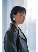 ネイビーブルー×ミニボブ