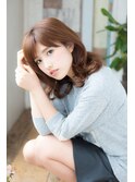 30代40代/大人かわいい/フェミニン/毛先パーマ/マットブラウン