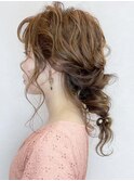 結婚式 大人可愛い編み込みおろしゆるふわセット