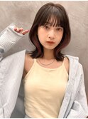 中川 前髪カット顔まわり似合わせ外ハネくびれレイヤーミディ