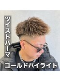 ツイストパーマ/ハイライトカラー/ツーブロック/フェード