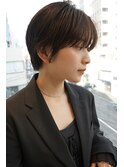 ハンサムショートボブ前髪くびれショートボブ前下がりショート