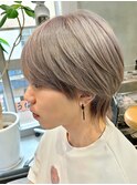 ハイトーンショート/マッシュウルフ/ミルクティーベージュ