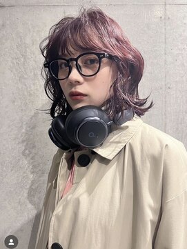 ロンドアンメゾン 原宿(Lond un Maison.) ミニウルフチェリーブラウンブリーチなしショートボブ前髪/原宿