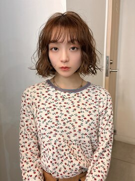 メゾンアクア 表参道(Maison ACQUA) ◎ミディアムパーマデジタルパーマボブパーマチェリーブラウン