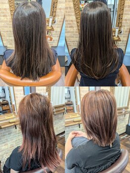 サロン クィ ベルジョーネ(SALON QUI BELLGIONE)の写真/【オイル配合】ダメージ少なく柔らかい美髪に◎スタイルのご希望に合わせて癖を伸ばします◇