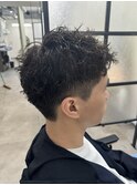 束間/スパイキーショート/ツイストパーマ