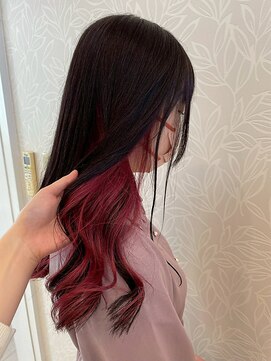 デザイン/レイヤーカット/インナーカラー/ピンクレッド