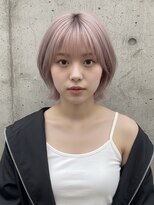 エイチ ウルフカット 大阪梅田(811)&nbsp;レイヤーボブヘアカラーバレイヤージュ50代くるみちゃんヘア