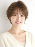 ショート ボブ ひし形ショート 小顔カット 似合わせ ベージュ