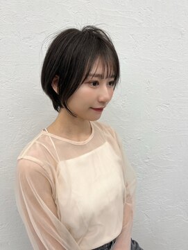 サラジュ 西宮北口店(SARAJU) シースルーバンググレージュショートボブ