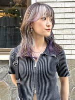 バド(bado)&nbsp;Face framing(silver × purple)