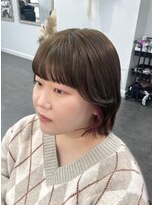 アオ(AO。) オリーブベージュ/デザインカラー/サイドバング/顔周りカット