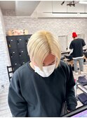 ピンクベージュ/ミディアムストレート/おしゃれ女子ウルフ