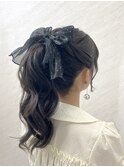 ポニーテール/高めポニー/ヘアセット/推し活/結婚式